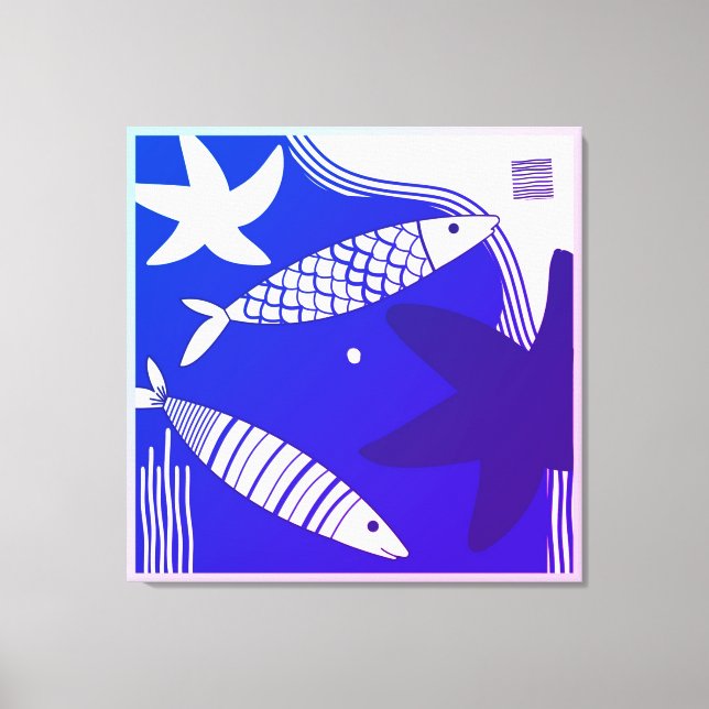 Lienzo Fish and Star Fish Canvas Wall Art (Anverso)