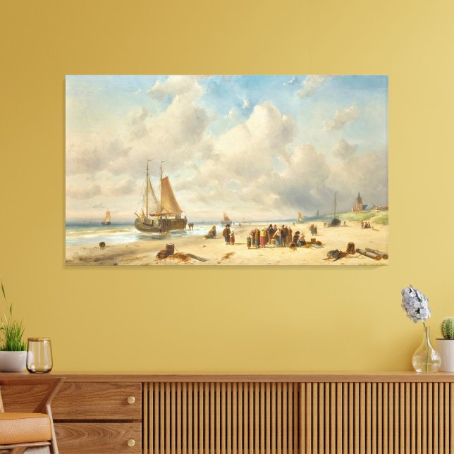 Lienzo  Fisherfolk On The Beach (Insitu (Sala de estar))