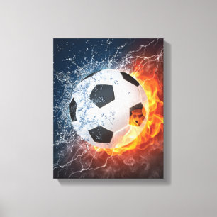 Lienzo Flamante Cojín decorativo de fútbol/baloncesto de 