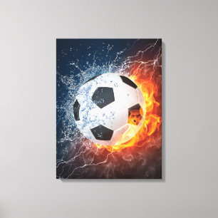 Lienzo Flamante Cojín decorativo de fútbol/baloncesto de