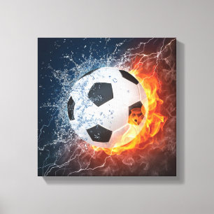 Lienzo Flamante Cojín decorativo de fútbol/baloncesto de 