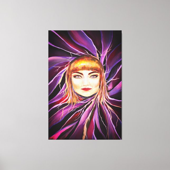 Lienzo Flamboyante obra de pop sensual misteriosa femenin (Anverso)