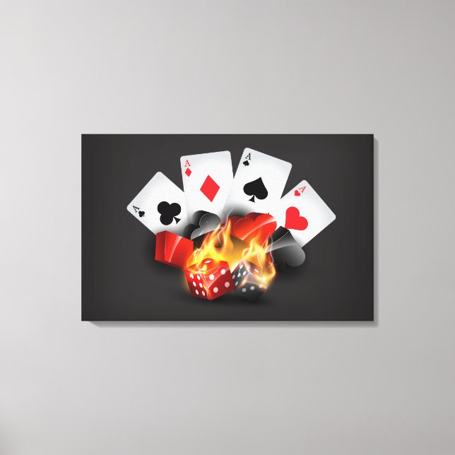 Lienzo Flame Casino de Poker Black (Anverso)