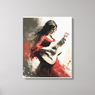 Lienzo Flamenco Dance Gitana Chica Flamenco moderno Pasió