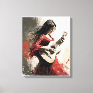 Lienzo Flamenco Dance Gitana Chica Flamenco moderno Pasió