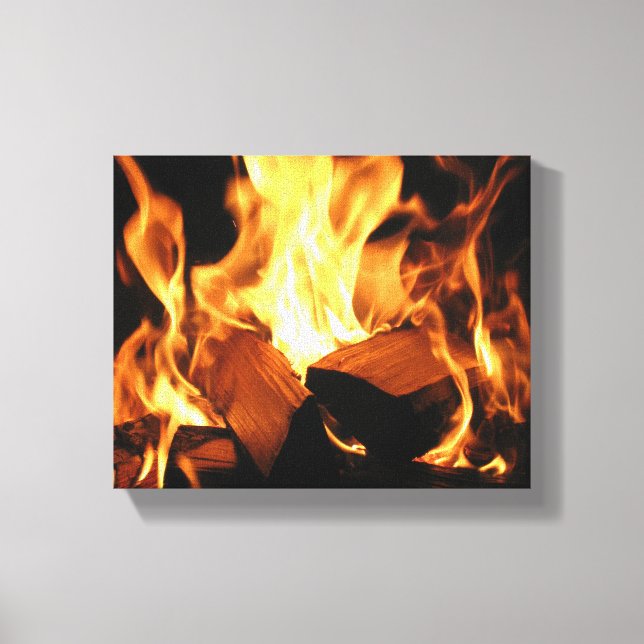 Lienzo Flames on Burning Logs (Anverso)