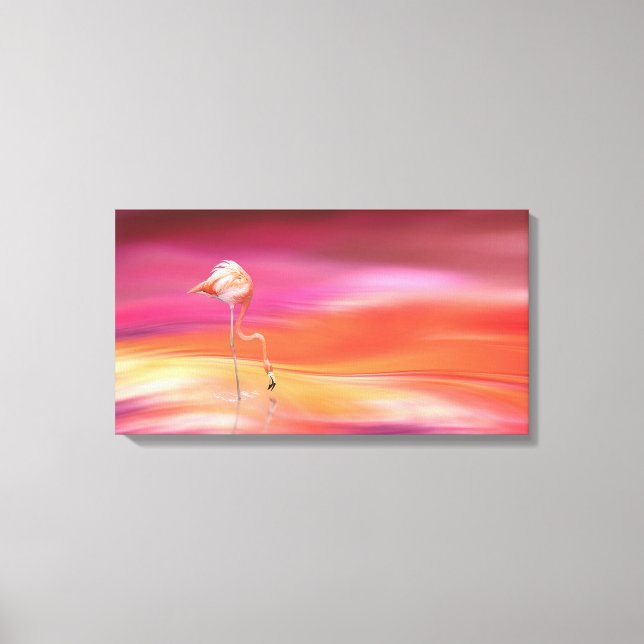 Lienzo Flamingo al atardecer (Anverso)