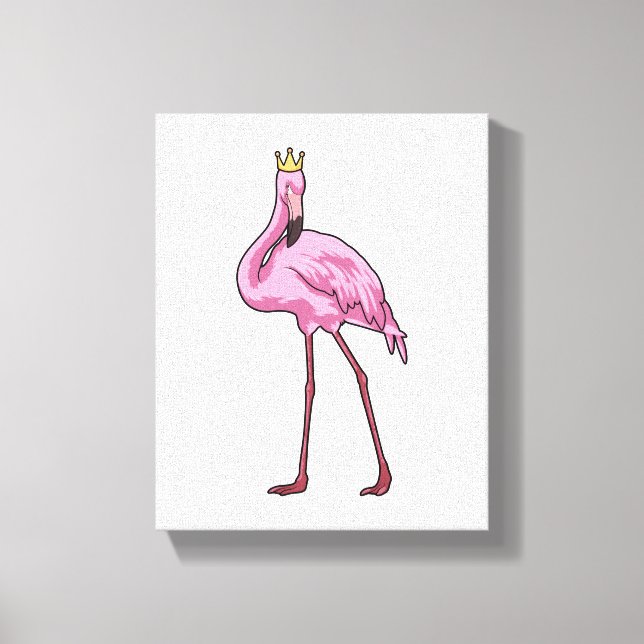 Lienzo Flamingo con corona (Anverso)