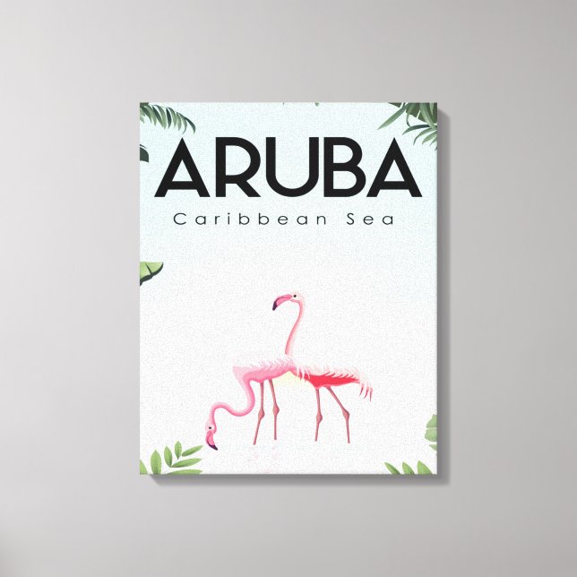 Lienzo Flamingo del Mar Caribe de Aruba | Flamingo gracio (Anverso)