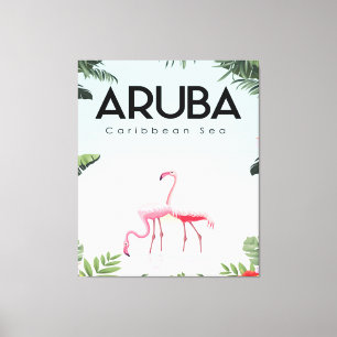 Lienzo Flamingo del Mar Caribe de Aruba   Flamingo gracio