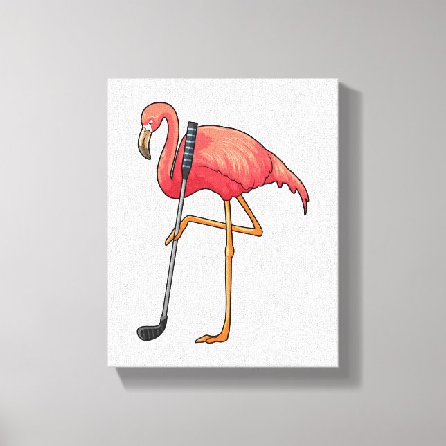 Lienzo Flamingo en el club de golf (Anverso)