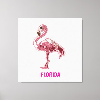 Lienzo Flamingo gemalter pinker Flamingo 
