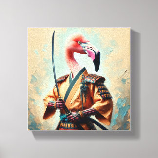 Lienzo Flamingo Samurai