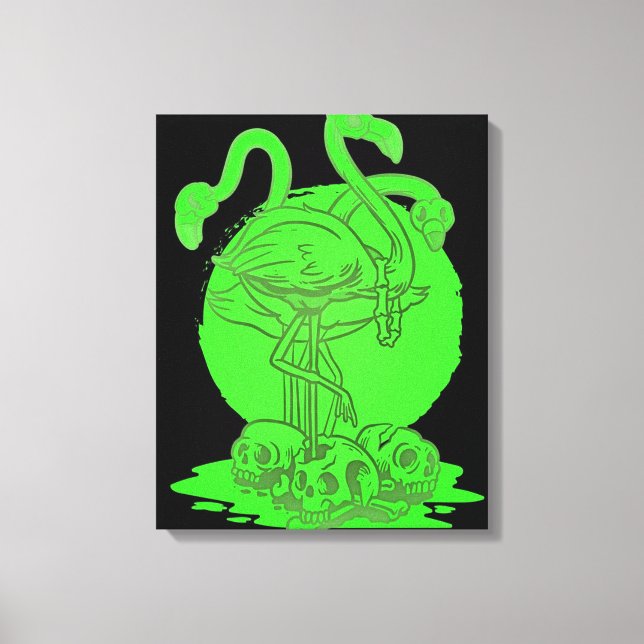 Lienzo Flamingo Skull Halloween | Regalo Para Flamingo Lo (Anverso)