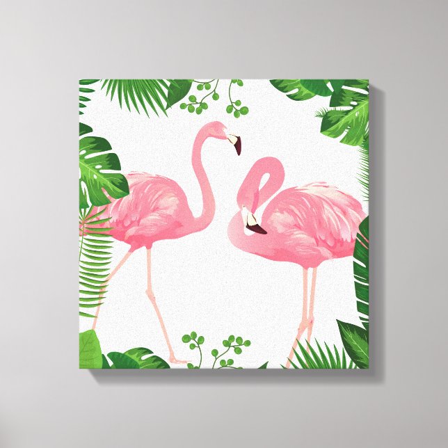 Lienzo Flamingos (Anverso)