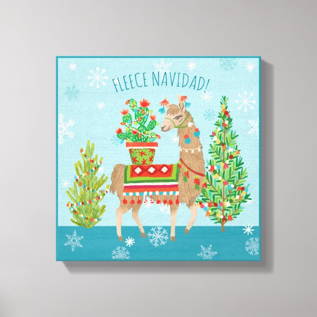 Lienzo Fleece Navidad | Navidades de las Llamas (Anverso)