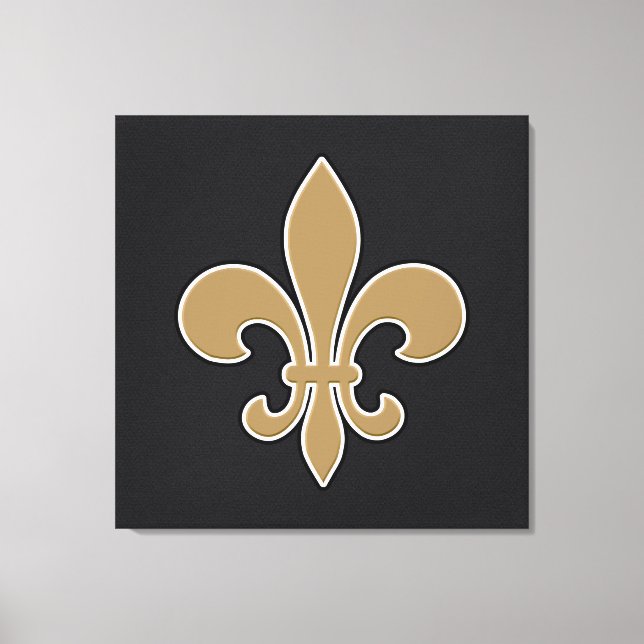 Lienzo Fleur de Lis Gold con contorno blanco y negro (Anverso)
