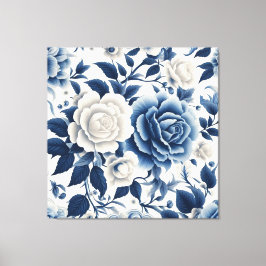 Lienzo Fleurs bleue et blanches