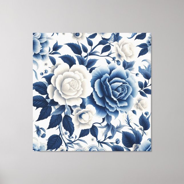 Lienzo Fleurs bleue et blanches (Anverso)