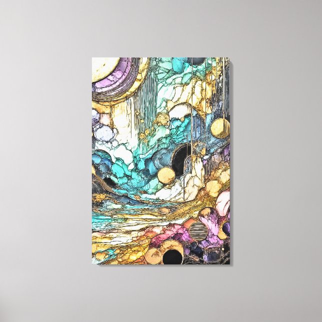 Lienzo Fliesender Goldfluss (Anverso)