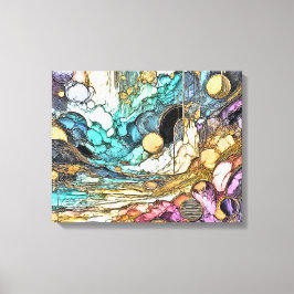 Lienzo Fliesender Goldfluss