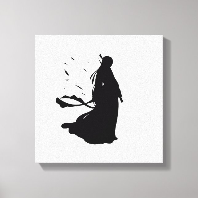 Lienzo Floating Silence – Minimalist Female Silhouette (Anverso)