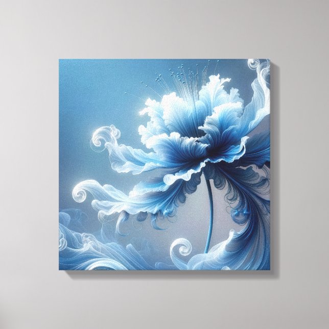 Lienzo Flor azul de fantasía (Anverso)