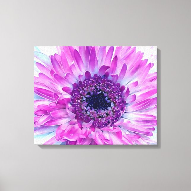 Lienzo Flor azul morada Baby Shower (Anverso)
