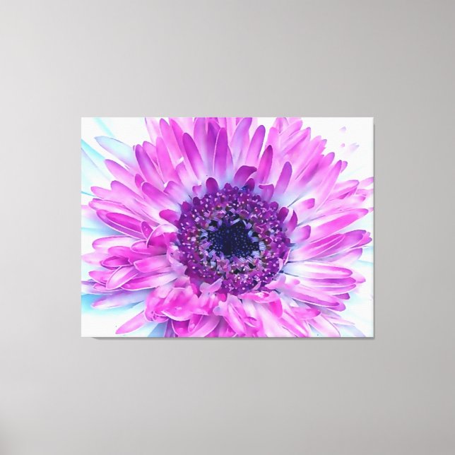 Lienzo Flor azul morada Baby Shower (Anverso)