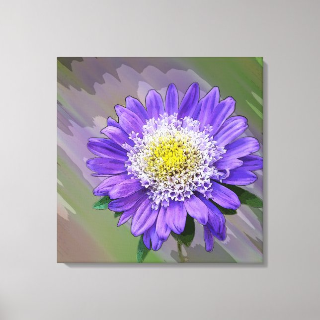 Lienzo flor azul violeta (Anverso)