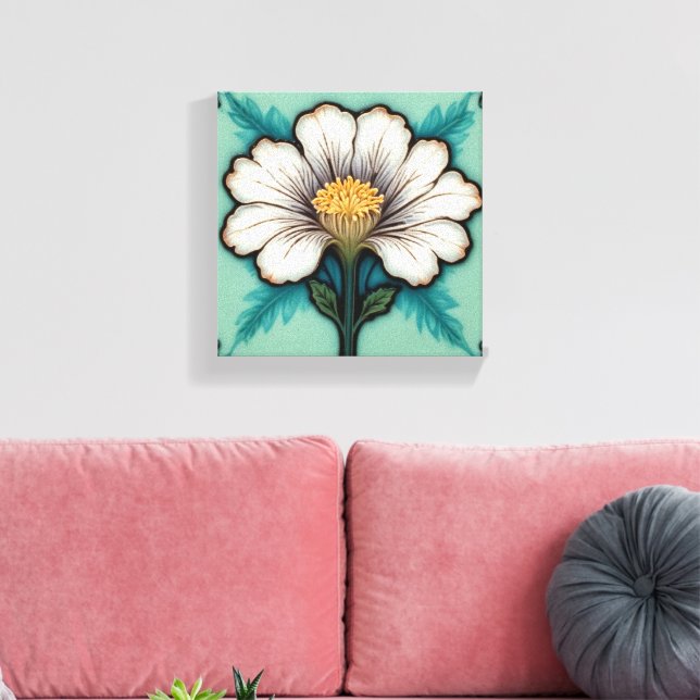 Lienzo Flor Blanca Delicada (Insitu (Sala de estar))