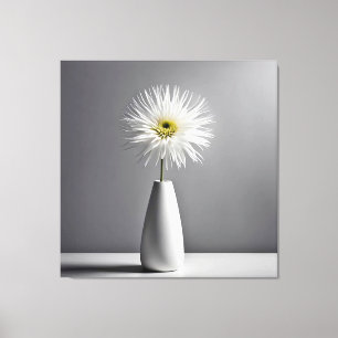 Lienzo Flor Blanca En La Simplicidad De La Vasa