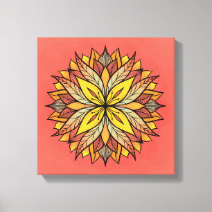 Lienzo Flor colorida Mandala Diversión Resumen Kaleidoscó