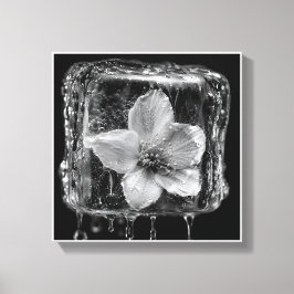 Lienzo Flor Congelada Derritiendo Hielo