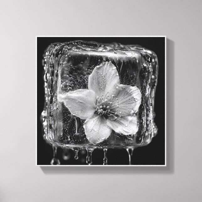 Lienzo Flor Congelada Derritiendo Hielo (Anverso)