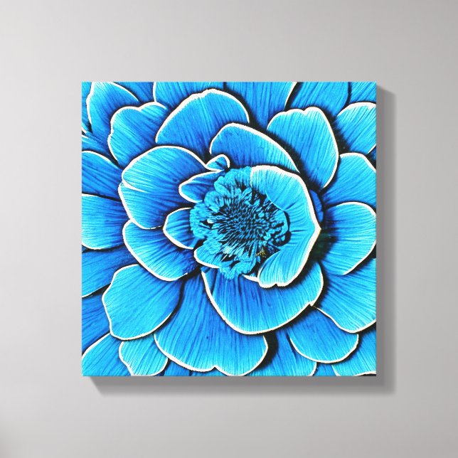 Lienzo Flor de camellia azul grande (Anverso)