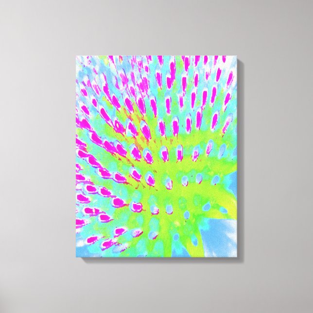 Lienzo Flor de cono lima verde y púrpura (Anverso)