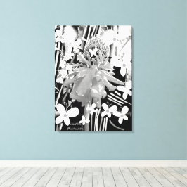 Lienzo Flor de cristal blanco y negro