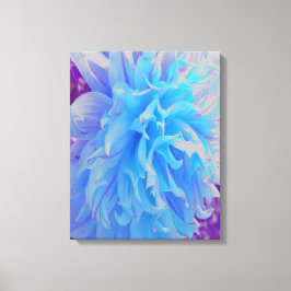 Lienzo Flor de Dahlia decorativa azul elegante