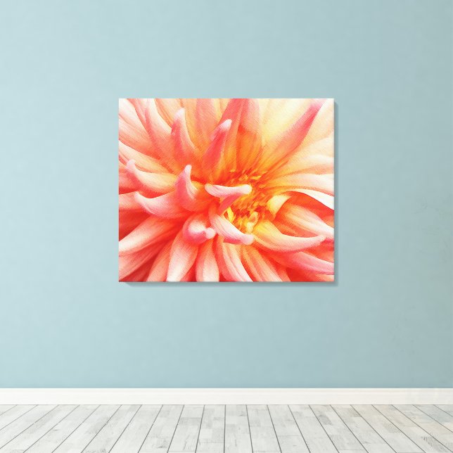Lienzo Flor de Dahlia deslumbrante (Insitu (piso de madera))