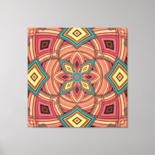 Lienzo Flor de diamante y franja multicolor