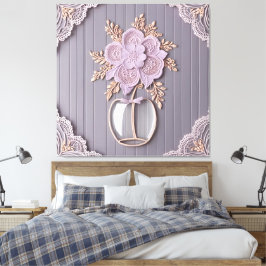 Lienzo Flor de encaje 3D romántica