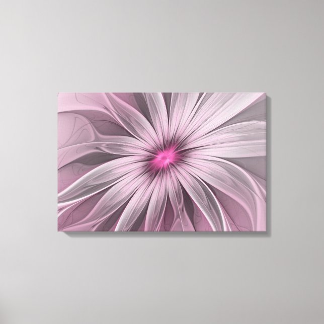 Lienzo Flor de fantasía Abstracto Plum Floral Fractal Art (Anverso)