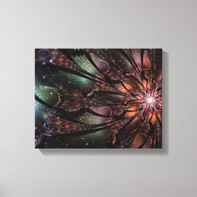 Lienzo Flor de fantasía fractal suave y delicada (Anverso)