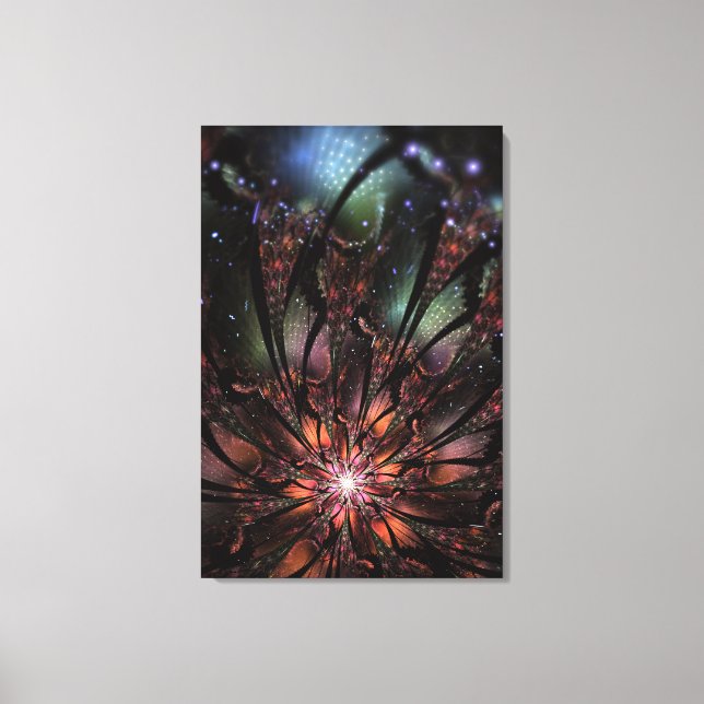 Lienzo Flor de fantasía fractal suave y delicada (Anverso)