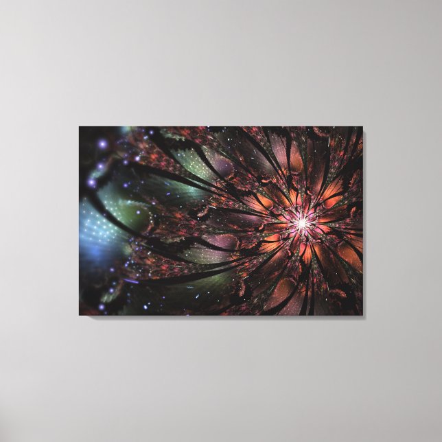 Lienzo Flor de fantasía fractal suave y delicada (Anverso)