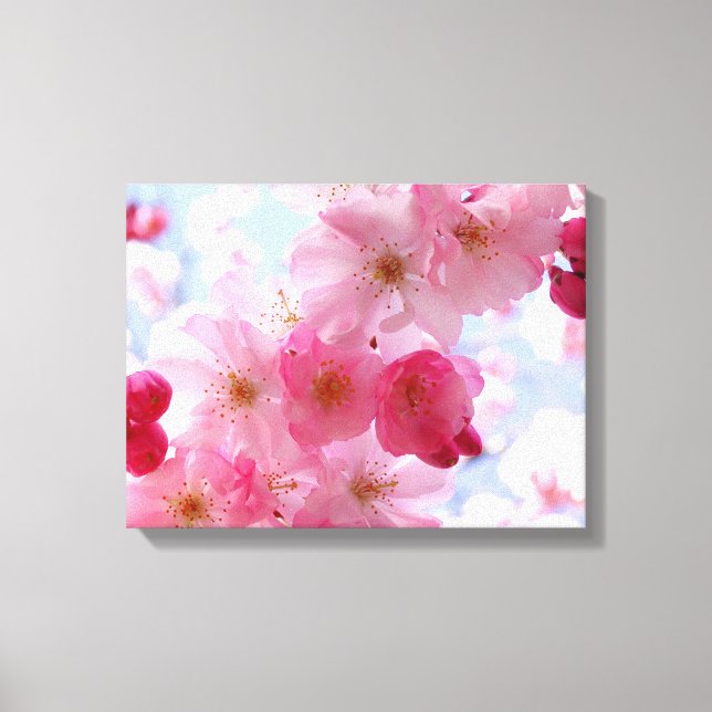 Lienzo Flor de floración primaveral rosa (Anverso)