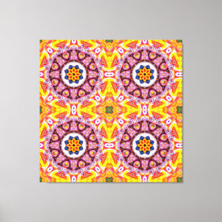 Lienzo Flor de fuego azul y Naranja