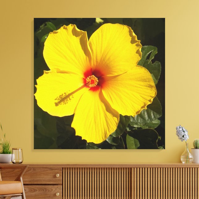 Lienzo Flor de Hibisco Amarillo (Insitu (Sala de estar))