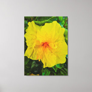 Lienzo Flor de Hibisco Amarillo Vibrante